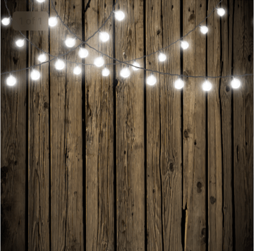 Dark wood with string lights Dark wood with string lights